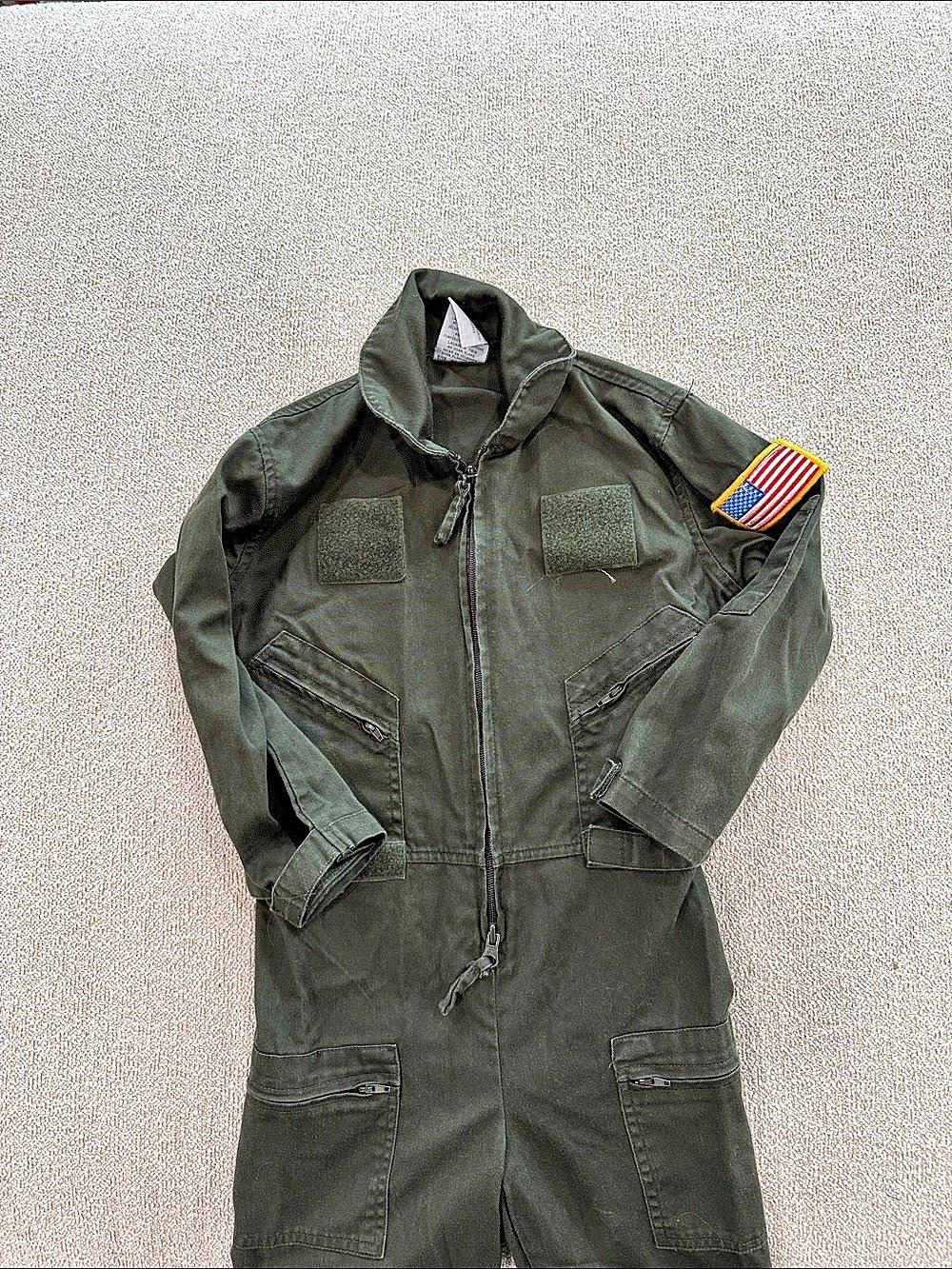 Trooper Utility Jumpsuit Size Small in Green. Kids Top Gun flight suit.